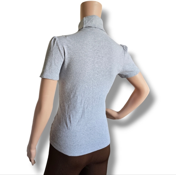 ESPRIT Women's Heather Grey Turtleneck Ribbed Knit Tee - Picture 7 of 16